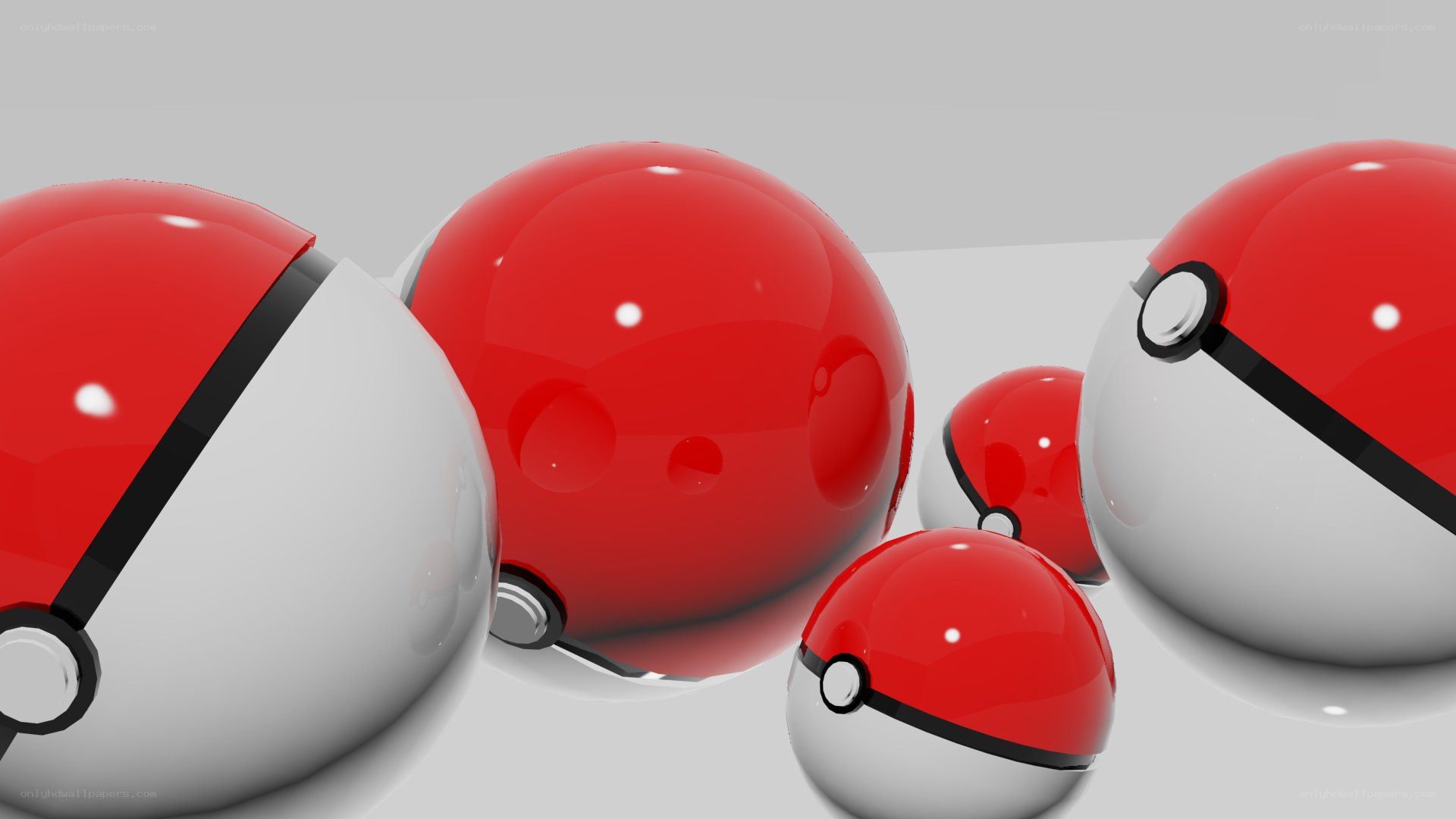 Poké Balls in a row