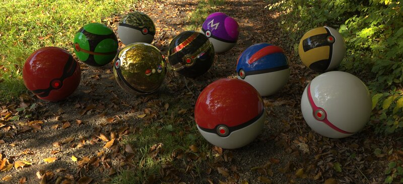 Poké Balls on Ground