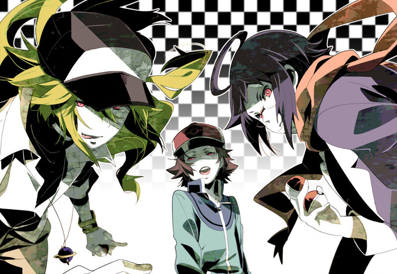 Pokémon anime characters in dark art style