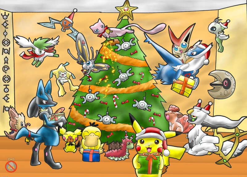 Pokémon Around Christmas Tree