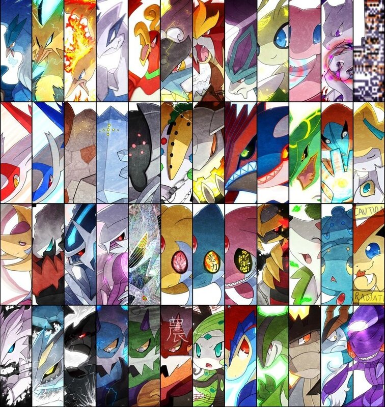 Pokémon art collage