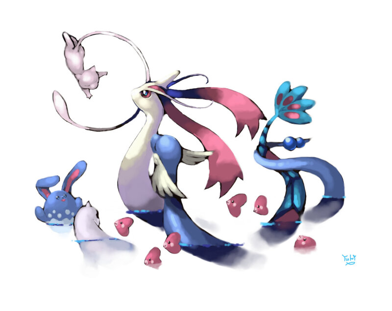 Pokémon art featuring Latias and friends