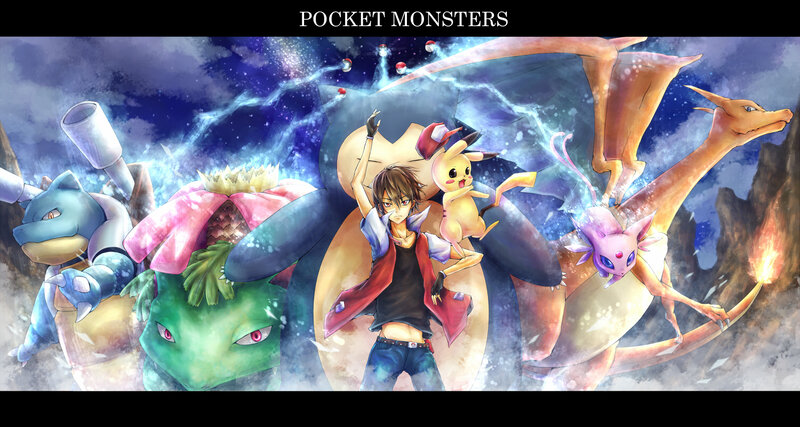 Pokémon art with trainer