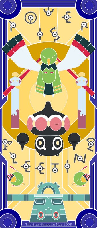 Pokémon Artwork with Three Legendary Birds