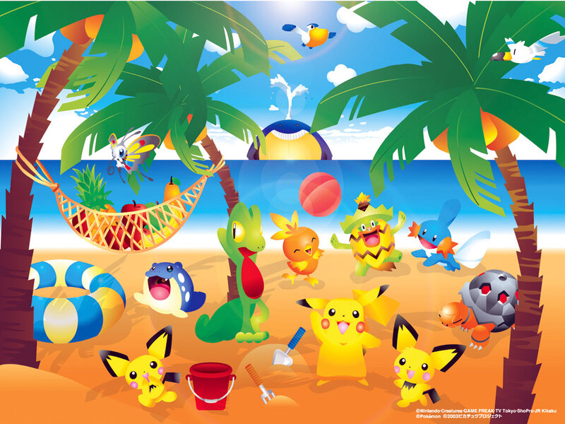 Pokémon at the beach