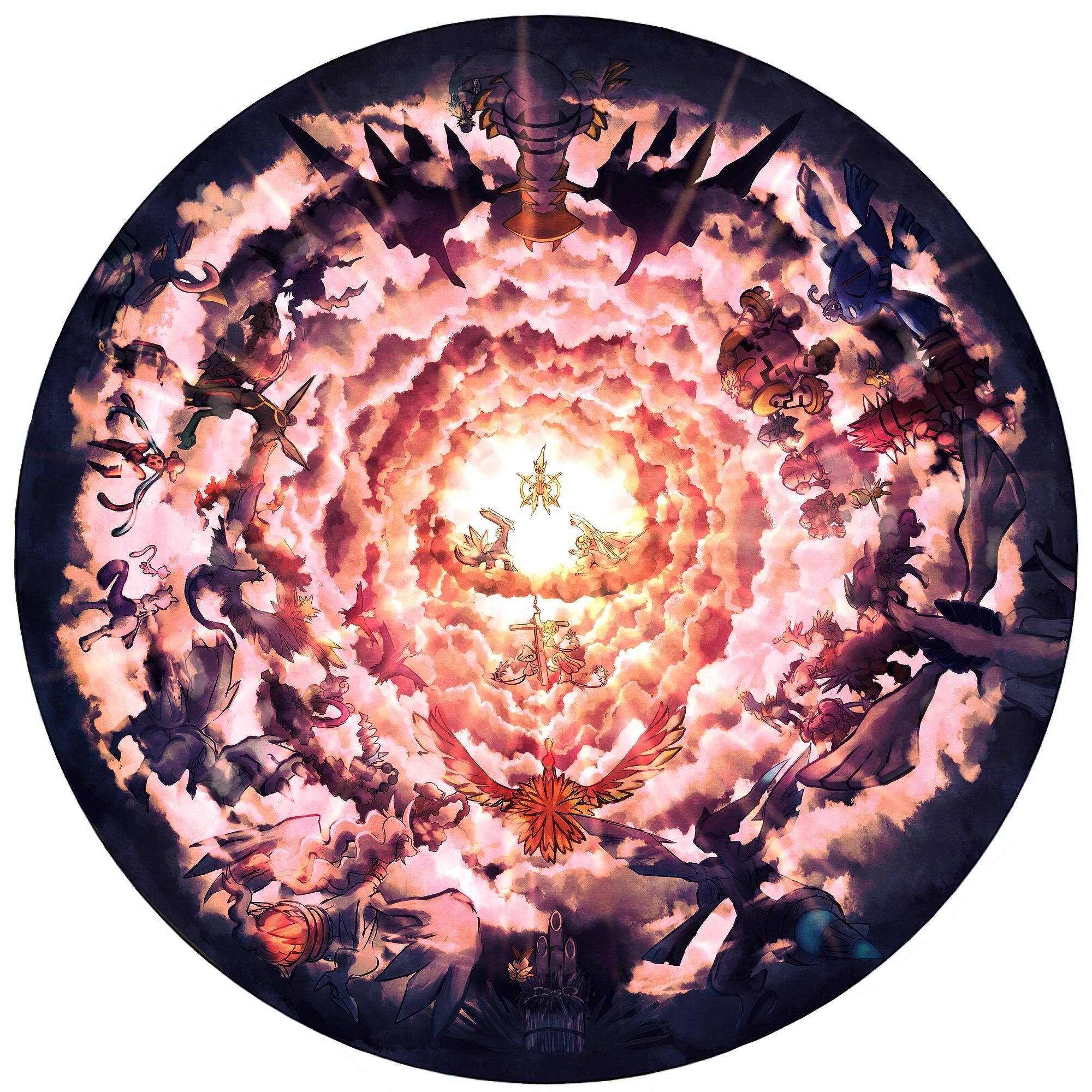 Pokémon battle circle artwork