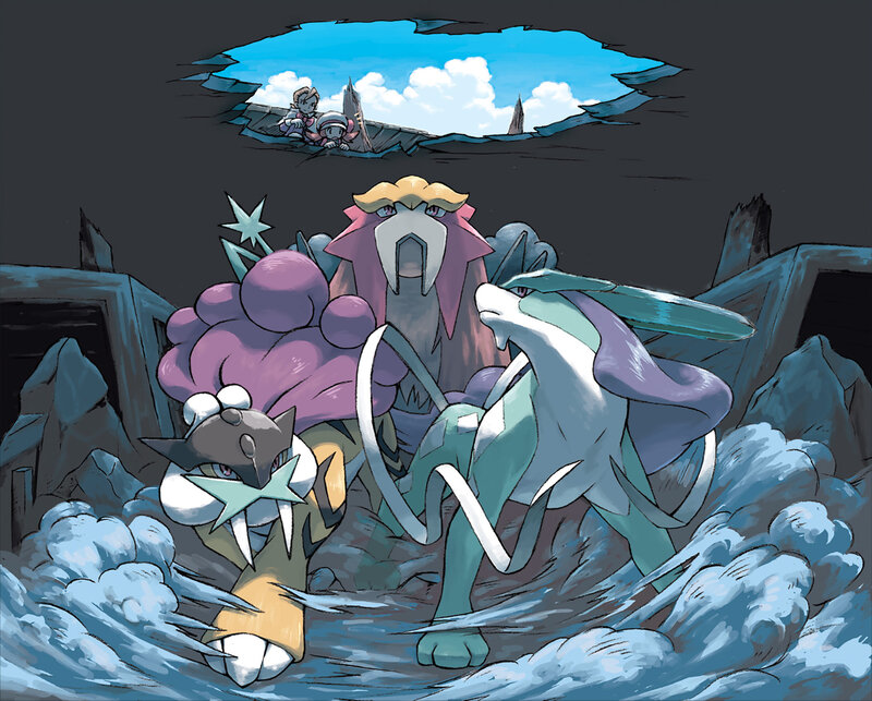 Pokémon battle in a cave