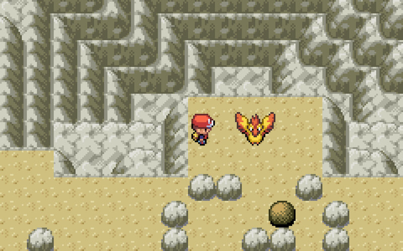 Pokémon battle in cave