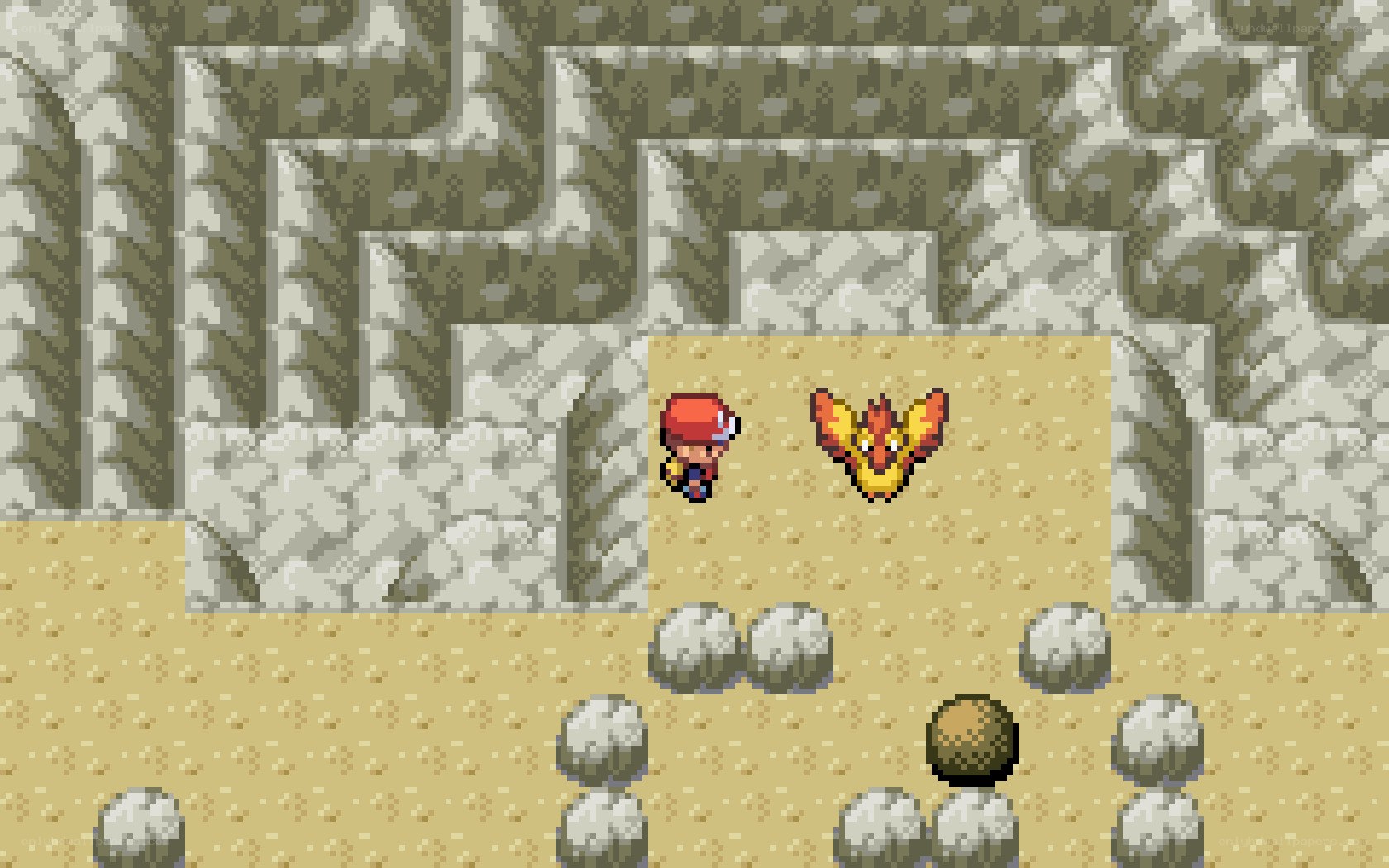 Pokémon battle in cave