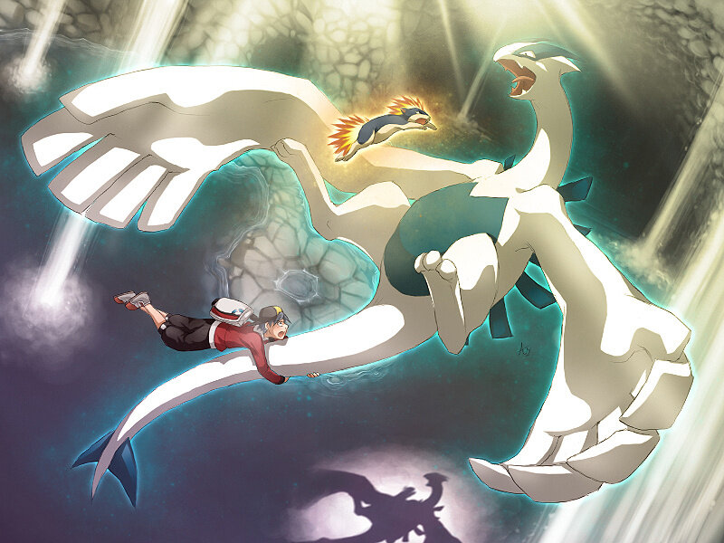 Pokémon battle with legendary bird