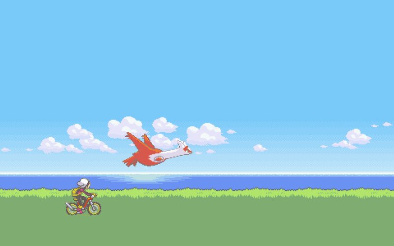 Pokémon bike ride scene