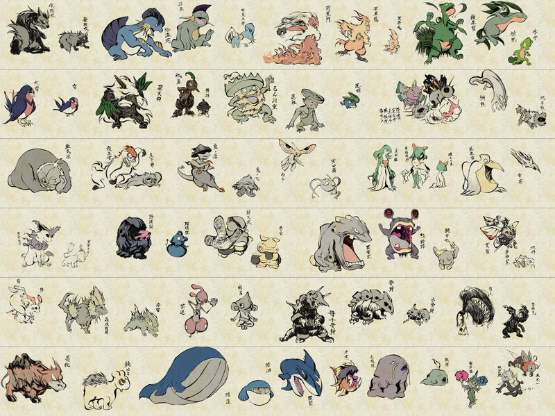 Pokémon character art collection