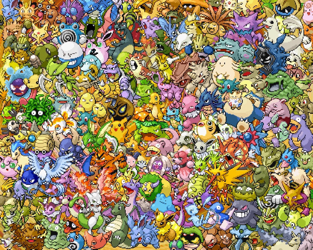 Pokémon character collage