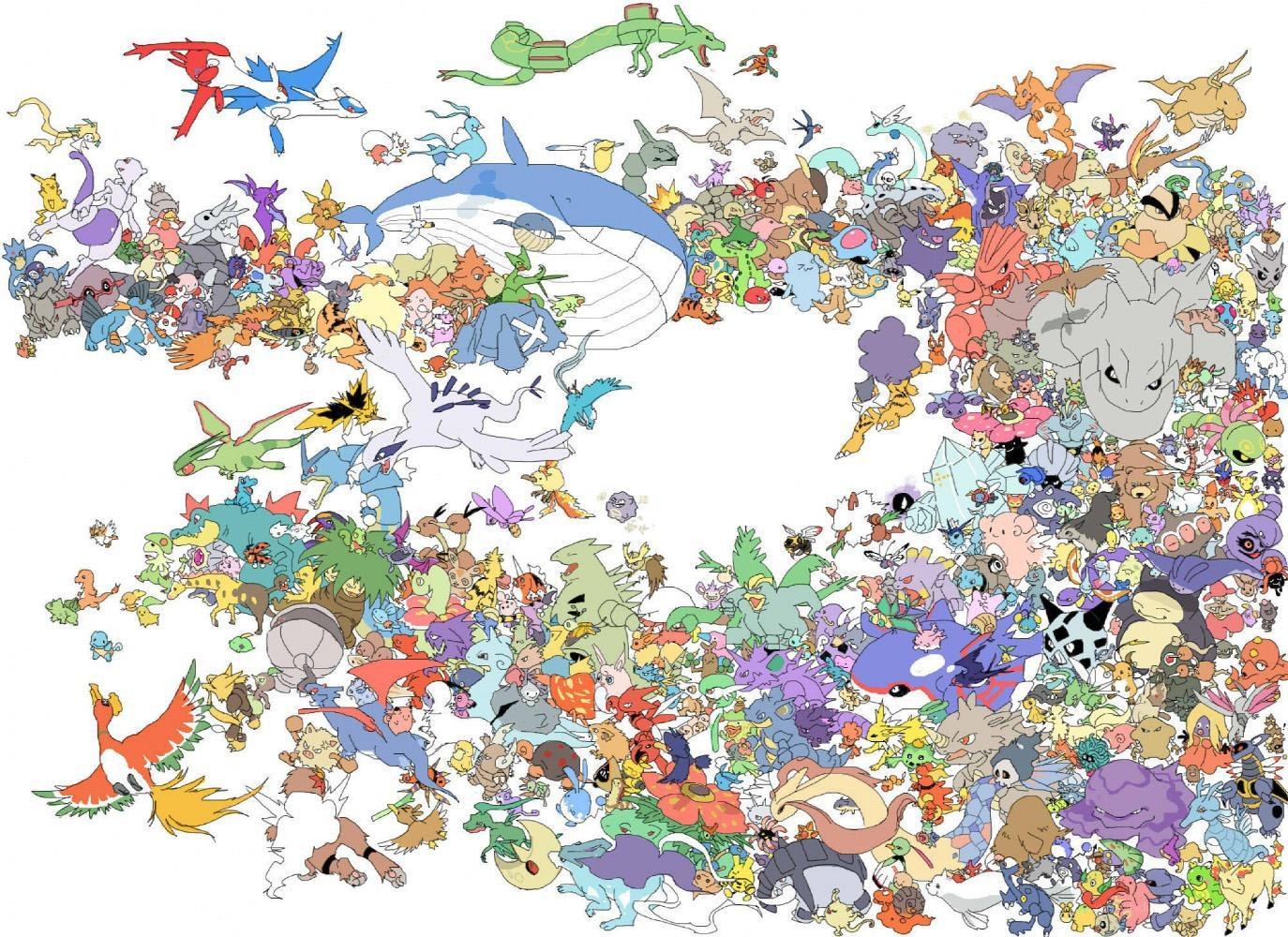 Pokémon character collage
