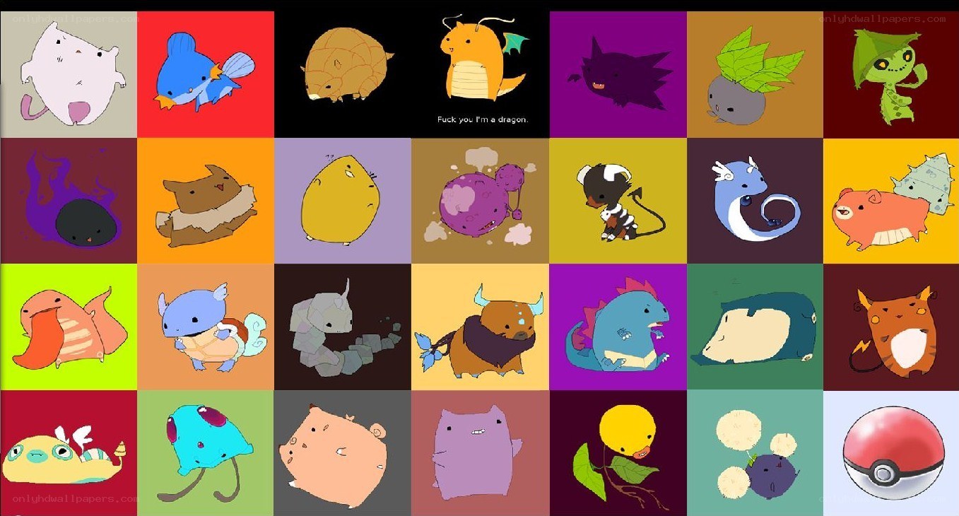 Pokémon character grid