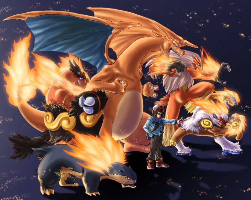 Pokémon Characters and Trainer — Orange