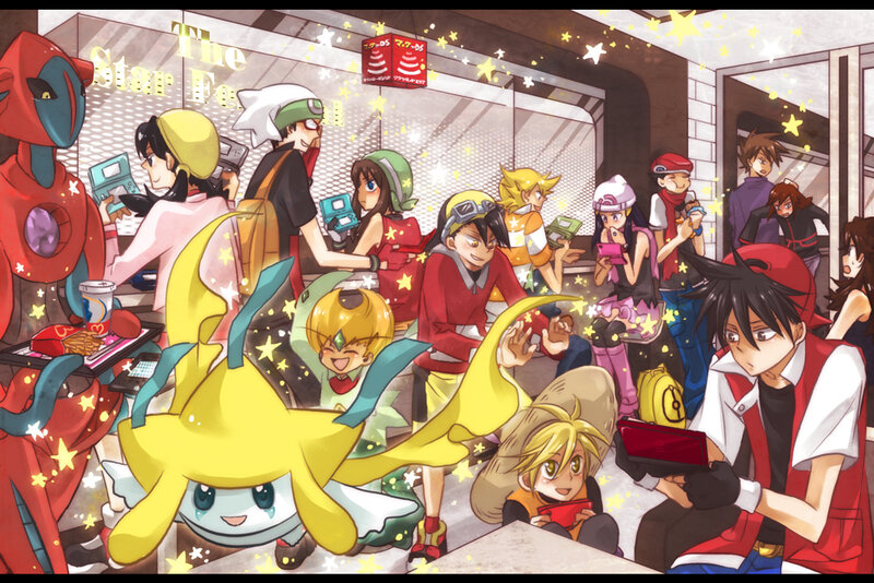 Pokémon characters at a café