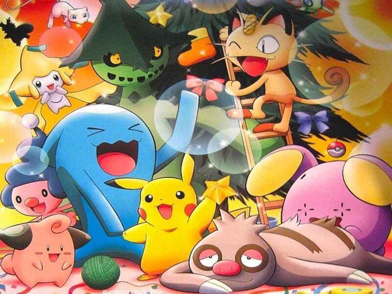 Pokémon Characters Celebrating