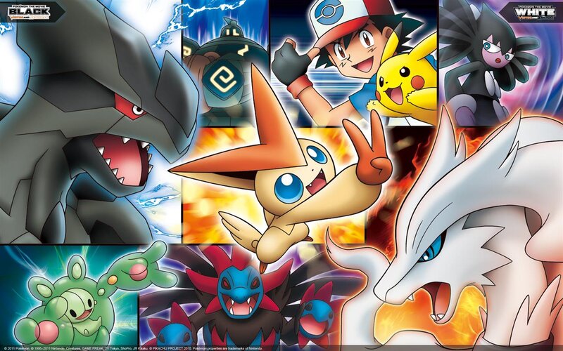Pokémon Characters Collage — White