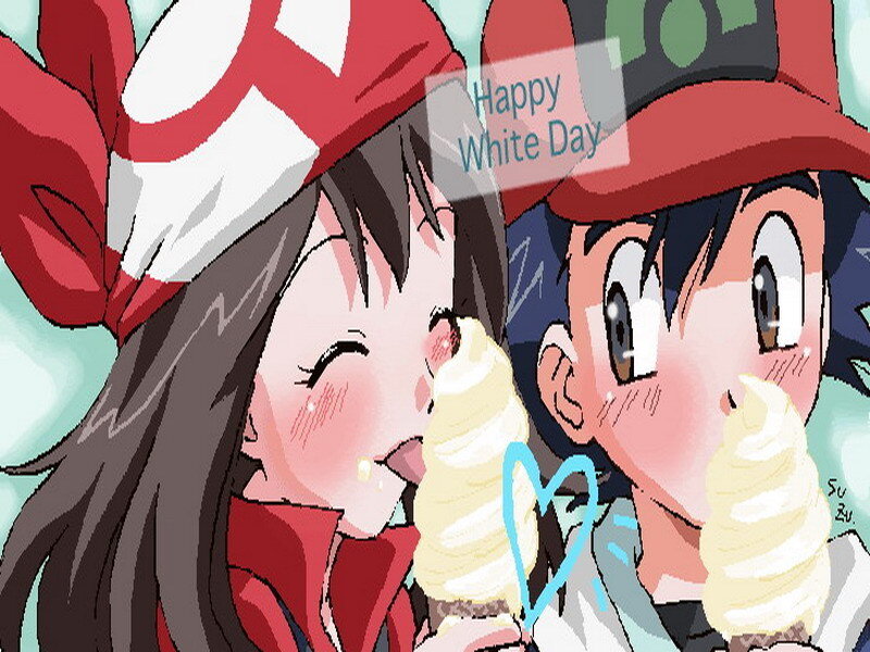 Pokémon characters eating ice cream