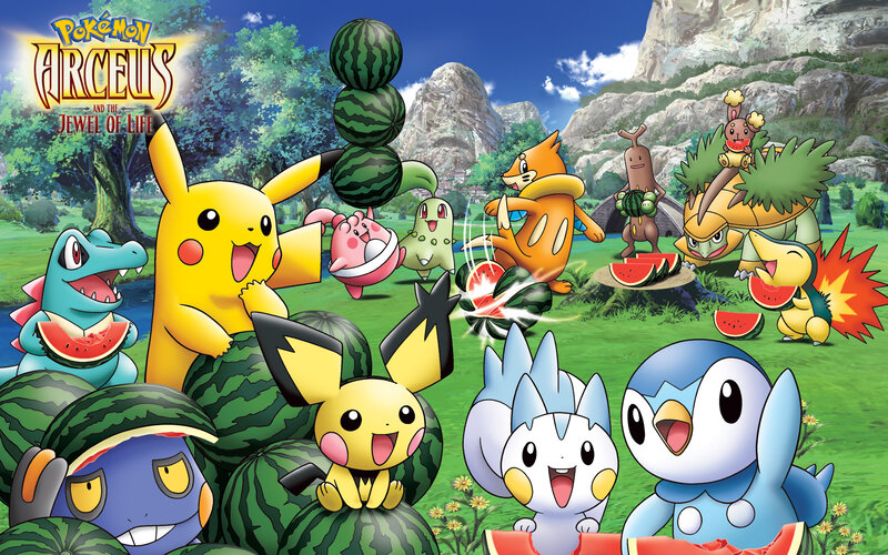Pokémon Characters Eating Watermelon