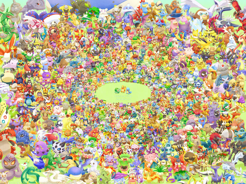 Pokémon Characters — Green, Festive