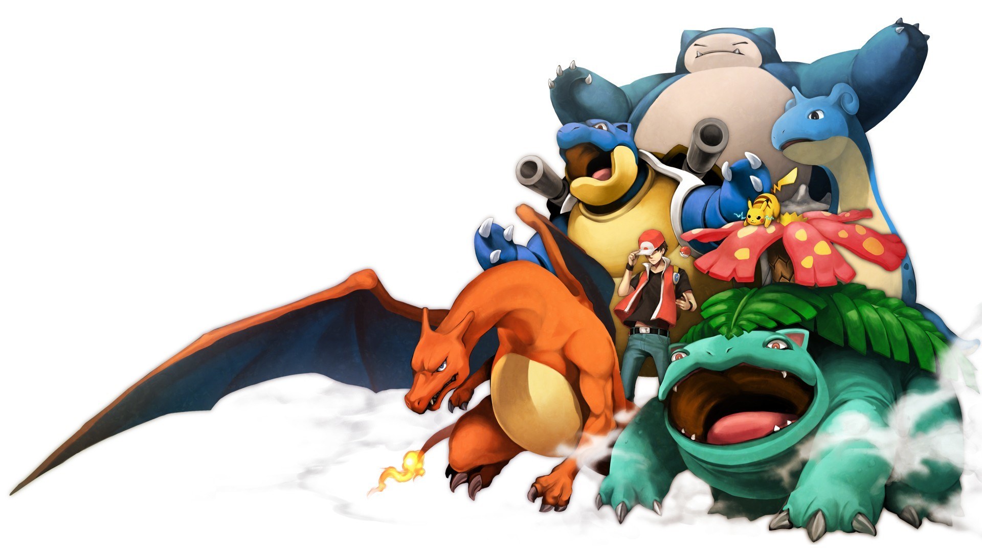 Pokémon characters group portrait