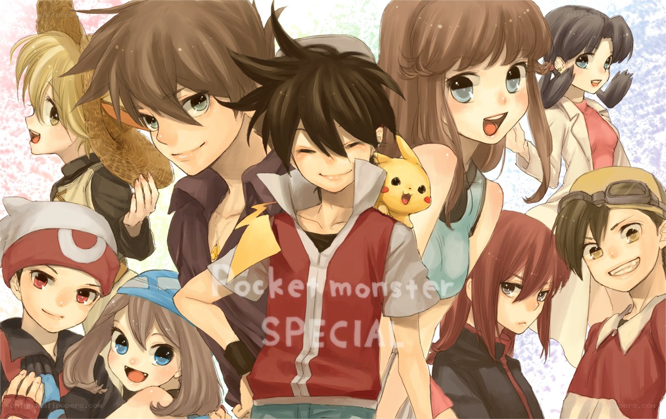 Pokémon characters group portrait