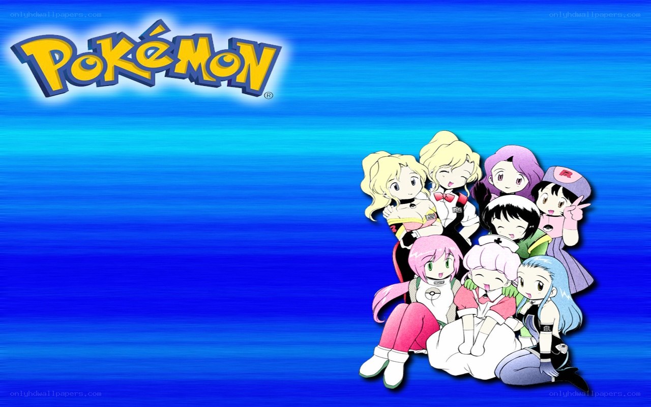 Pokémon characters group portrait