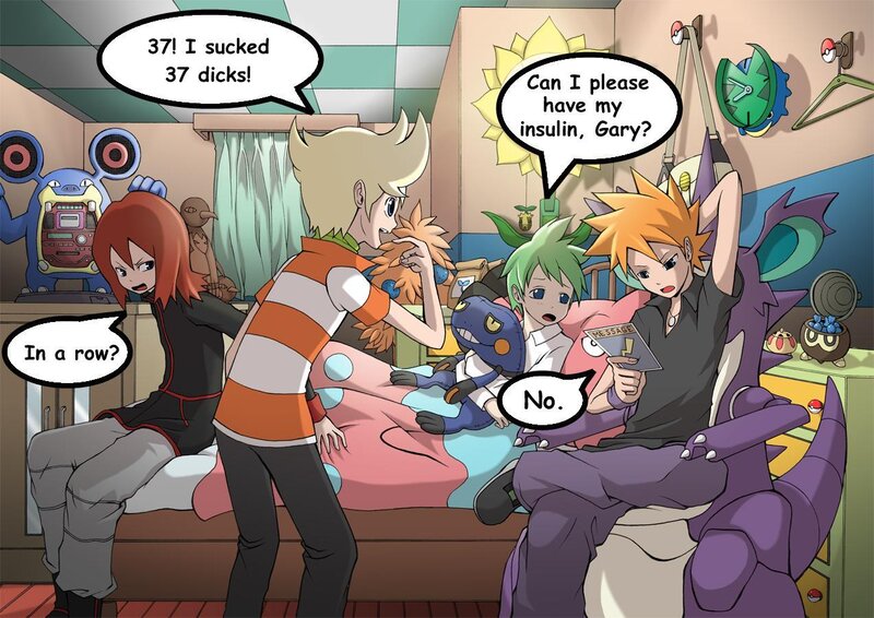 Pokémon characters in a bedroom