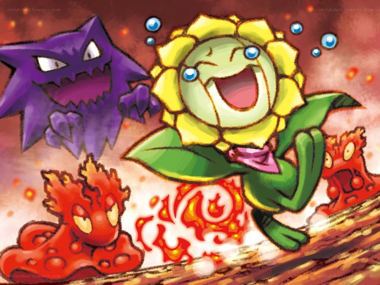 Pokémon characters in action