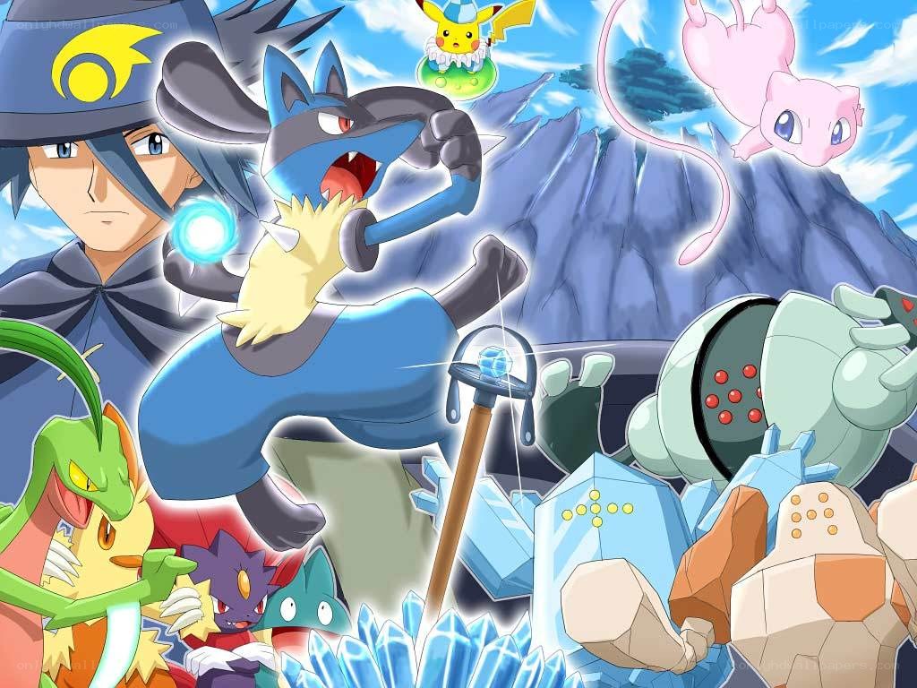Pokémon characters in action