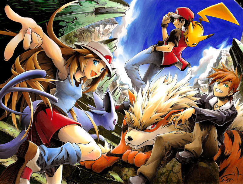 Pokémon characters in action