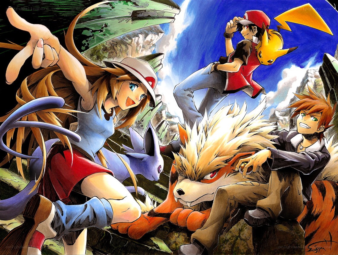 Pokémon characters in action