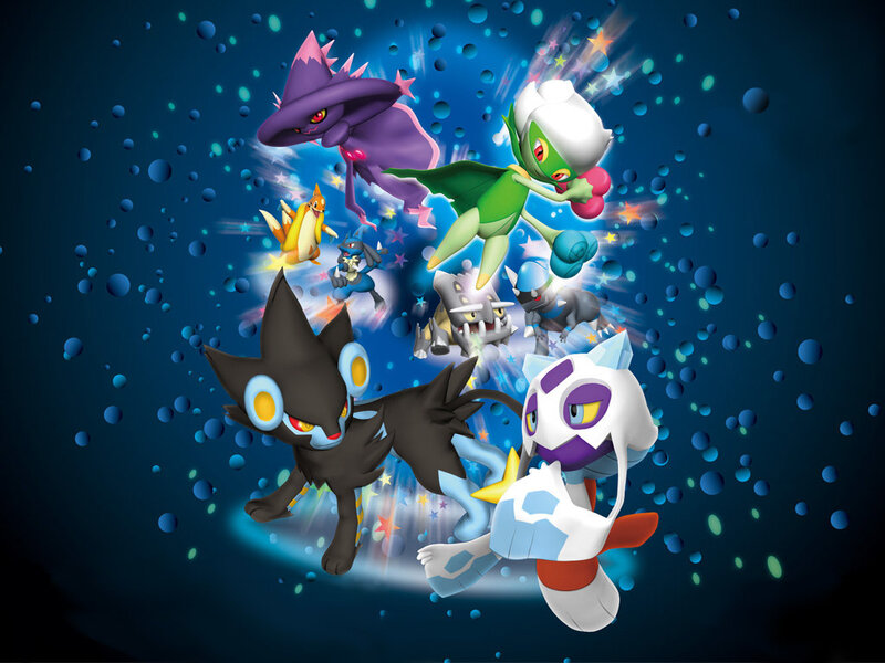 Pokémon characters in action