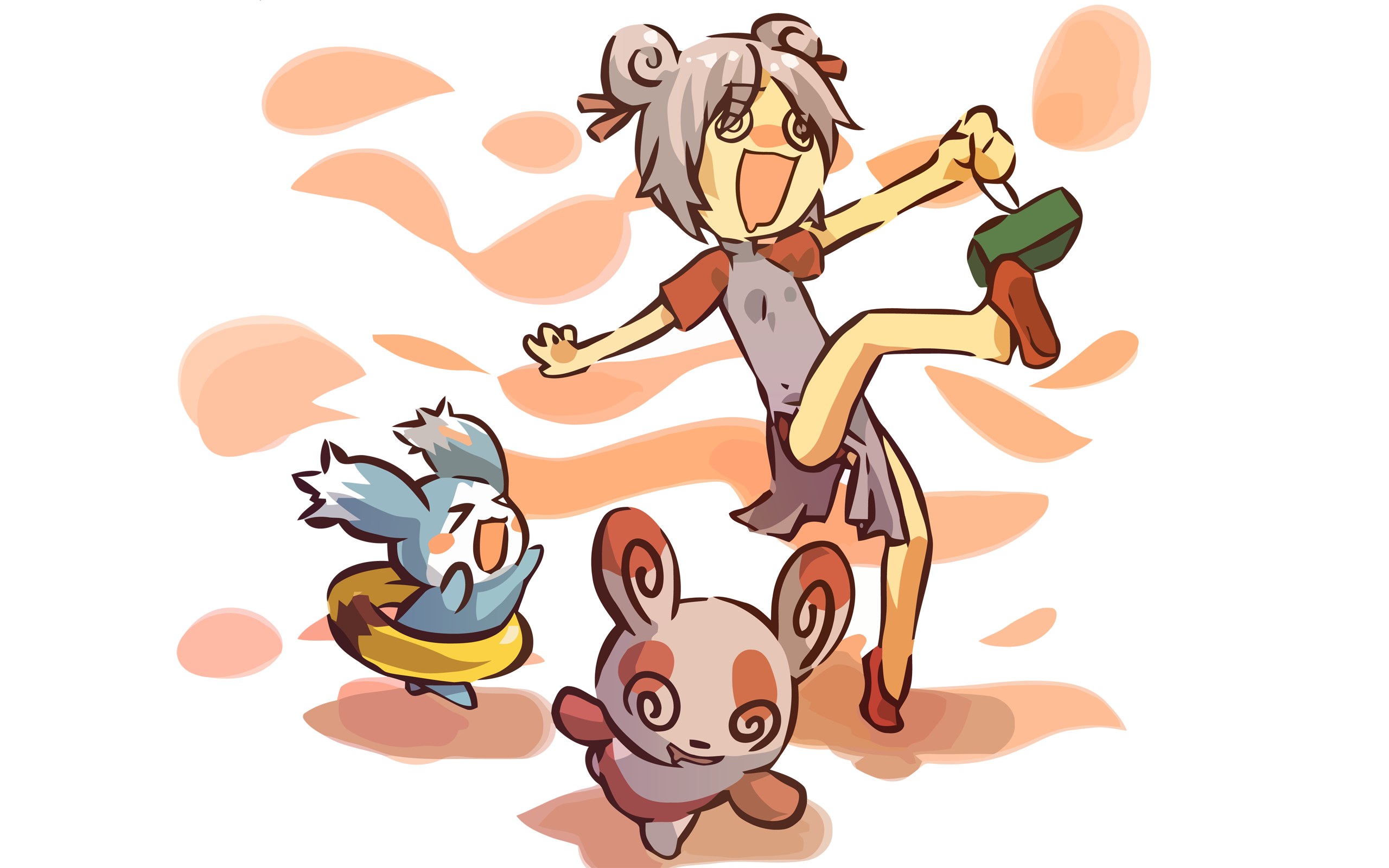 Pokémon characters in action