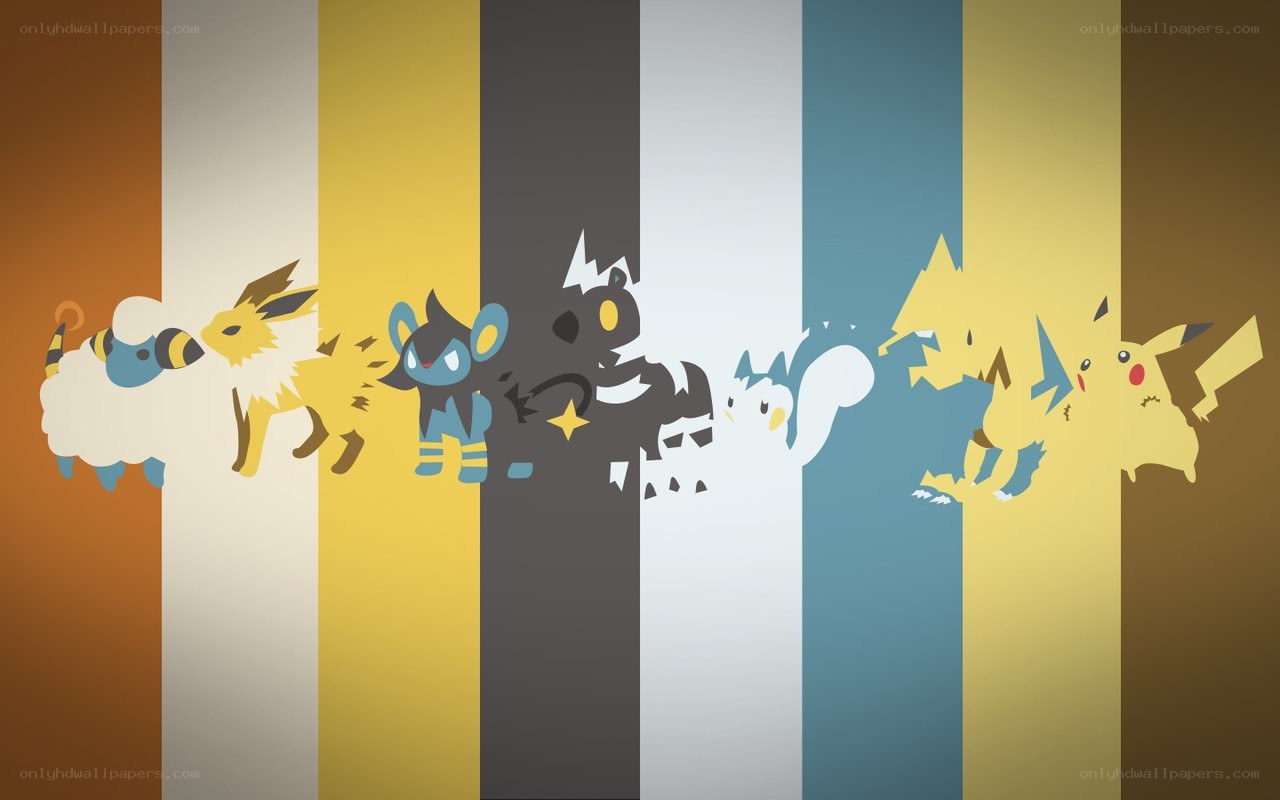 Pokémon characters in stripes