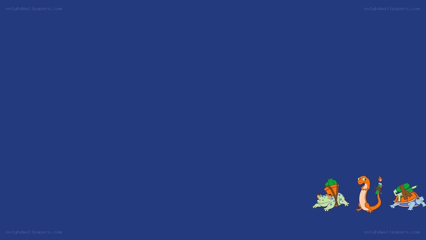 Pokémon characters on blue