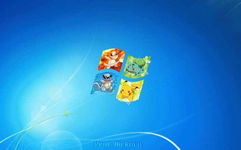 Pokémon Characters on Windows Logo