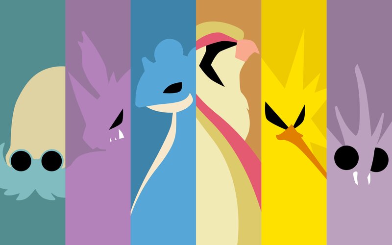 Pokémon Characters — Purple, Stylized