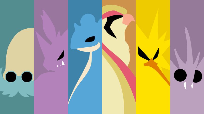 Pokémon Characters — Purple, Stylized, Vector Art