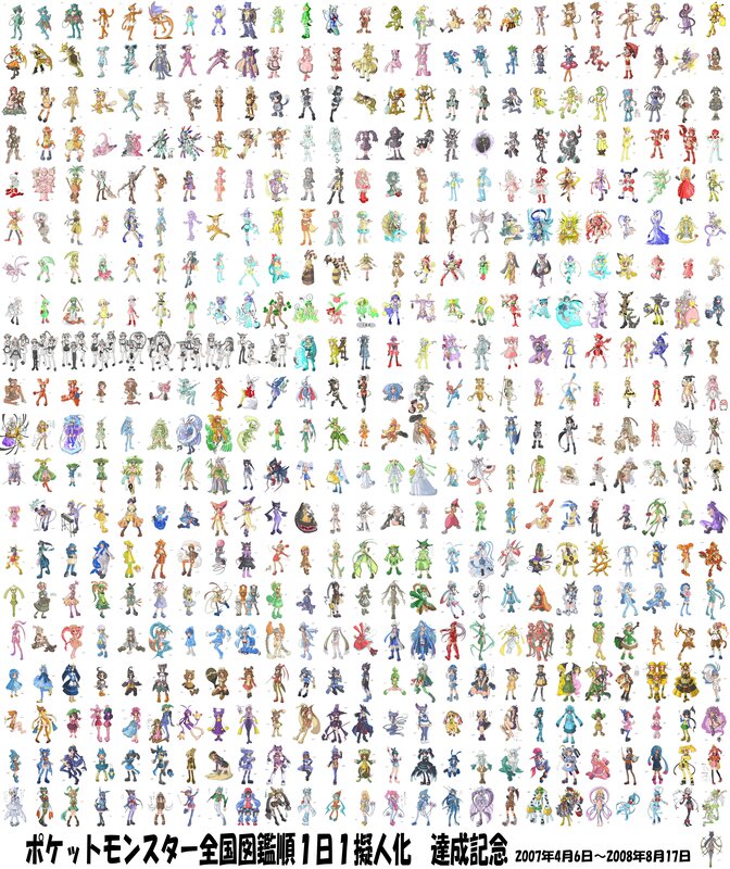 Pokémon Characters — White, Organized, Digital Art