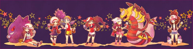 Pokémon characters with their Pokémon