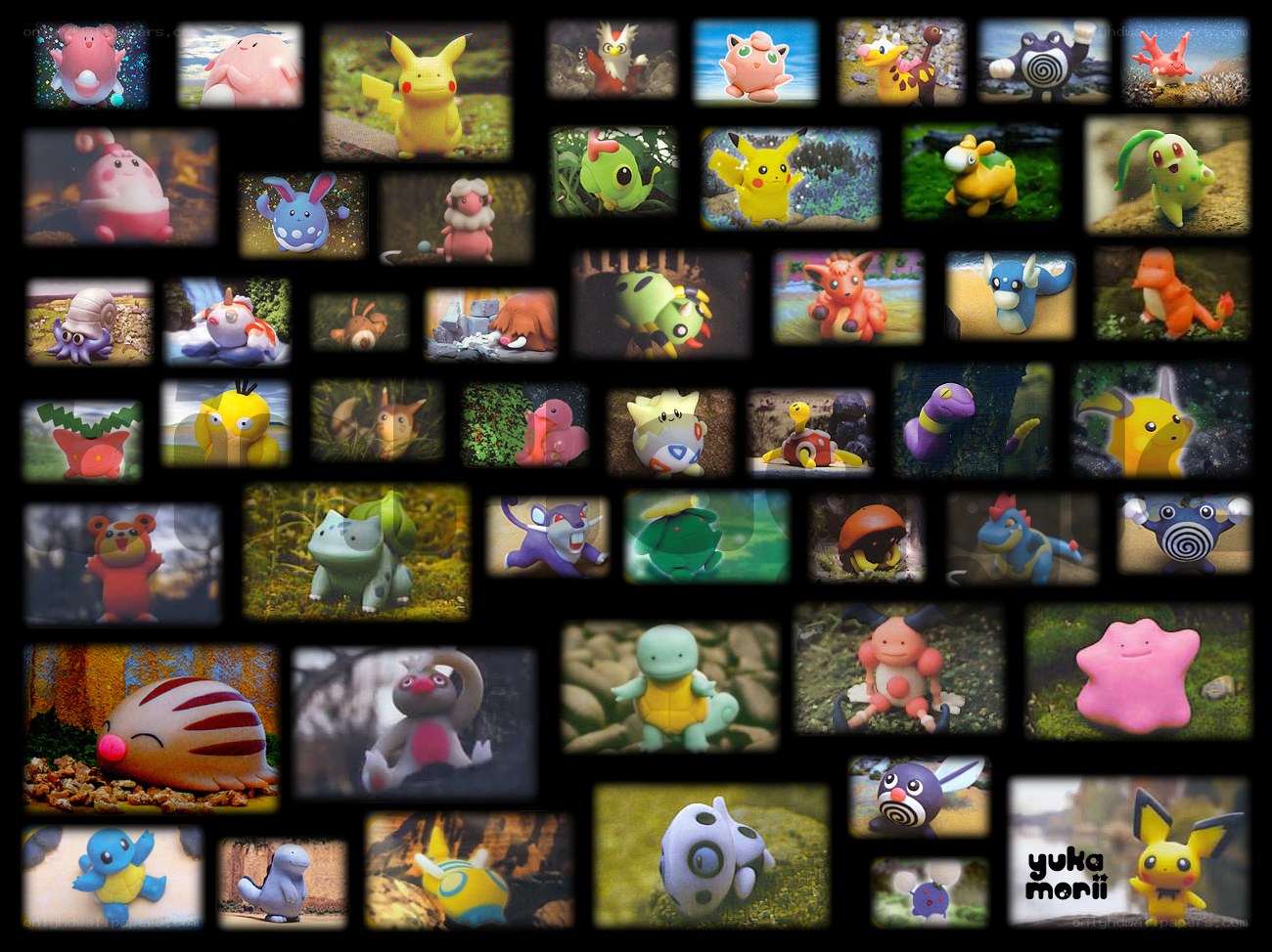 Pokémon clay figurines collage