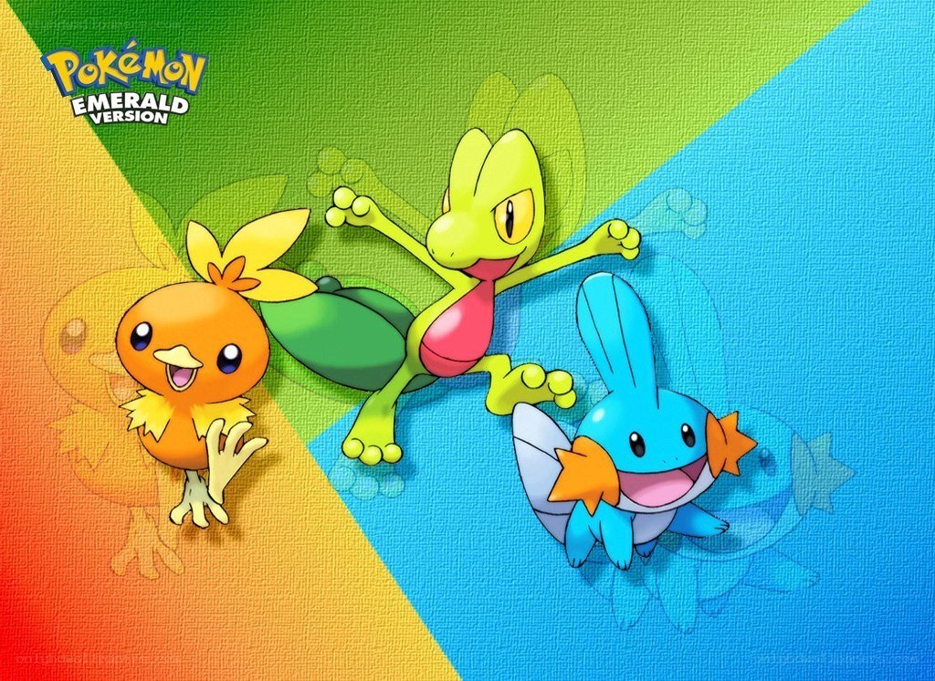Pokémon Emerald starter trio