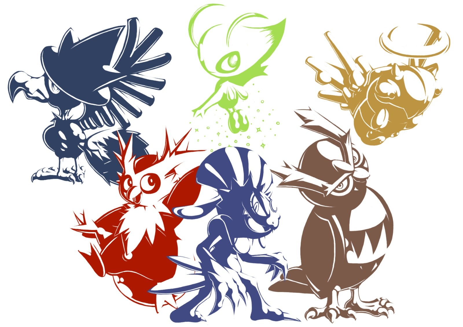 Pokémon evolution line art