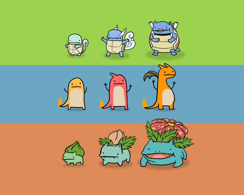 Pokémon Evolution Lines — Green, Playful, Illustration