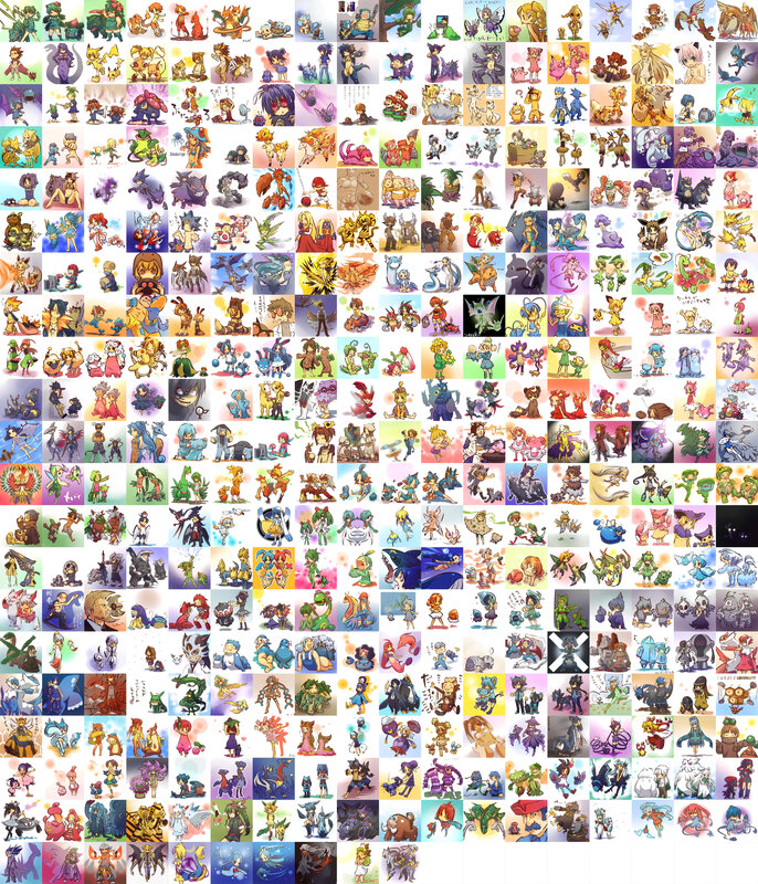 Pokémon fan art collage