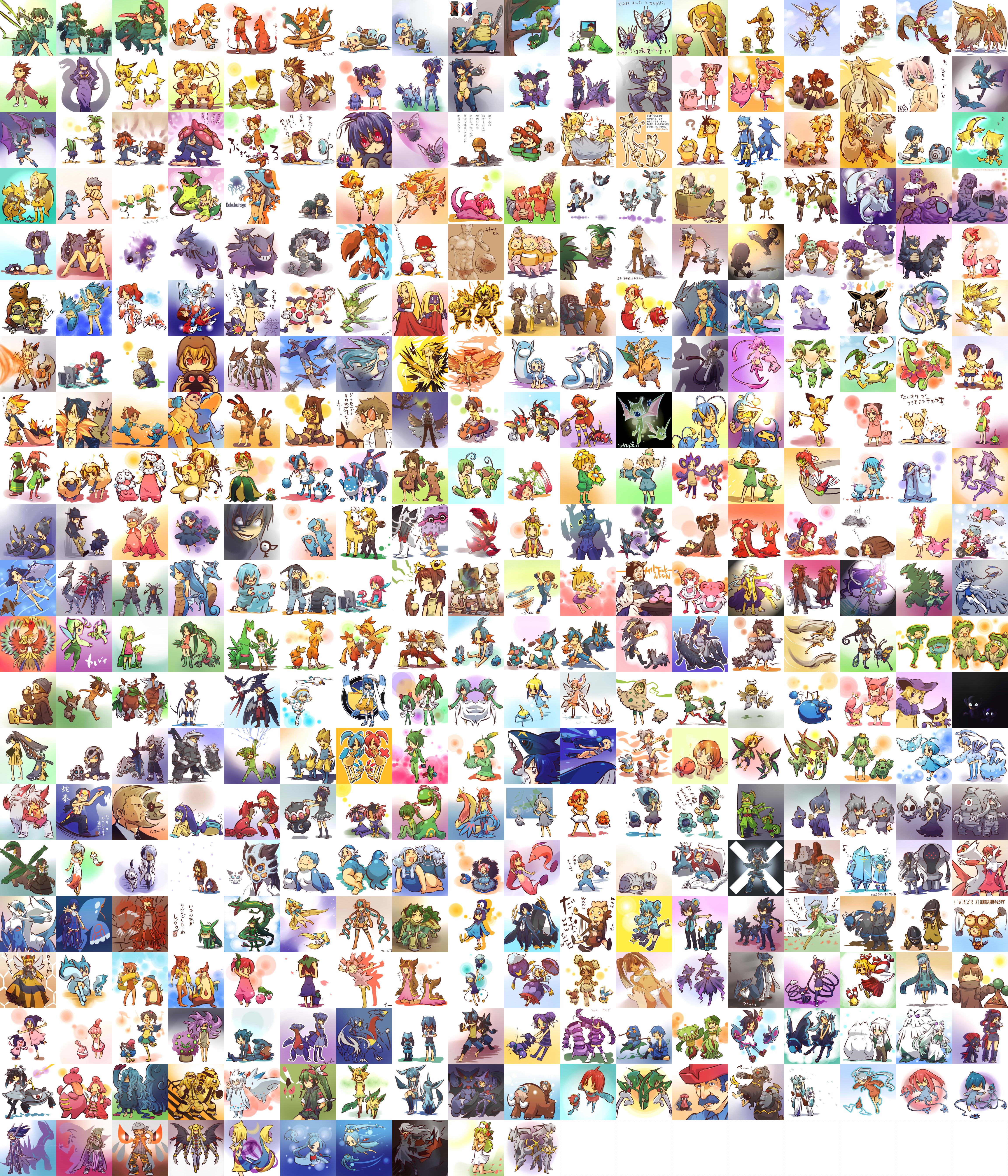 Pokémon fan art collage
