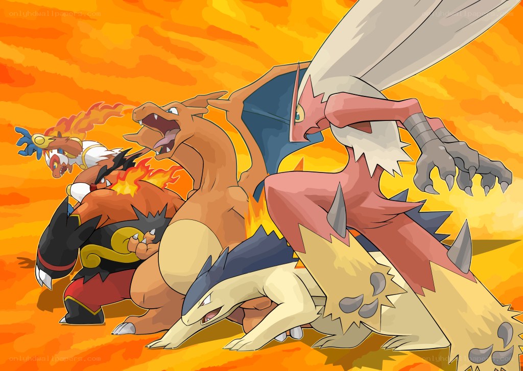 Pokémon fire types in action